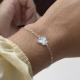 Pulseira Borboleta Madrepérola Azul Clara em Prata 925